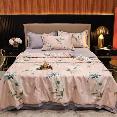 Washable Bedding Set, Silk Four-piece, Naked Sleeping, Double-sided Silky, Summer Ice Silk, European-style Bed Linen