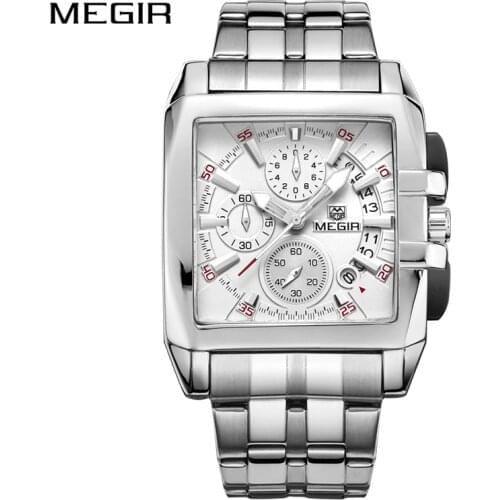 MEGIR Luxury Brand Mens Quartz Steel Wristwatch Waterproof Chronograph Business Watches Male Military Clock Relogio Hodinky