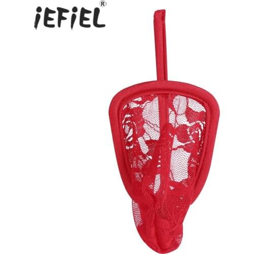 Mens Lingerie Sissy Lace Panties Jockstraps Bulge Pouch C-string Lingerie Mens Thongs and G-strings Sexy Underwear Underpants