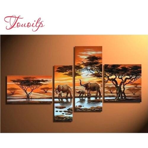 3d 4pcs diamond painting cross stitch painting full square drill embroidery rhinestones painting 4pcs kits triptych painting