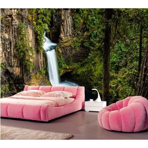 Custom mural papel de parede,USA Forests Waterfalls Nature wallpaper,living room sofa TV wall bedroom waterfall mural wallpaper
