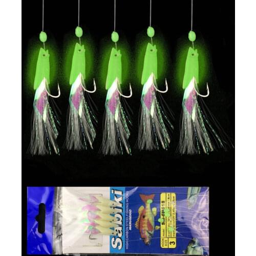 Night Fishing String Hook Japan Series Sabiki Isu Hooks Ocean Freshwater Catch 1 Strand 5 Fish Glow
