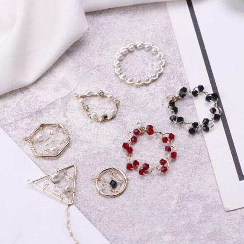 Winding crystal pearl geometric pendant DIY handmade ear accessories material package accessories Earrings earnails ear clip