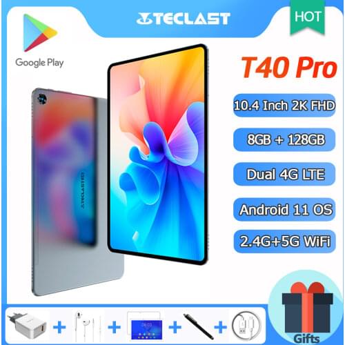 World Premiere Teclast T40 Plus 10.4'' Tablet Octa Core CPU Android 11.0 2000x1200 IPS 8GB RAM 128GB ROM 4G Network 5G WiFi GPS