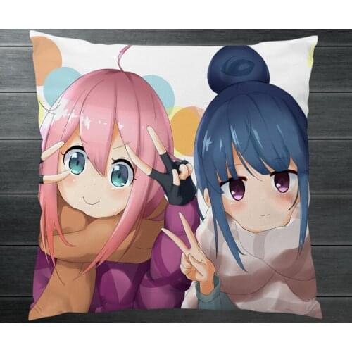 Laid-Back Camp Yuru Camp Nadeshiko Kagamihara Rin Shima Two Sides Pillowcase Fanart Pillow Cushion Case Cover Cosplay Gift P12