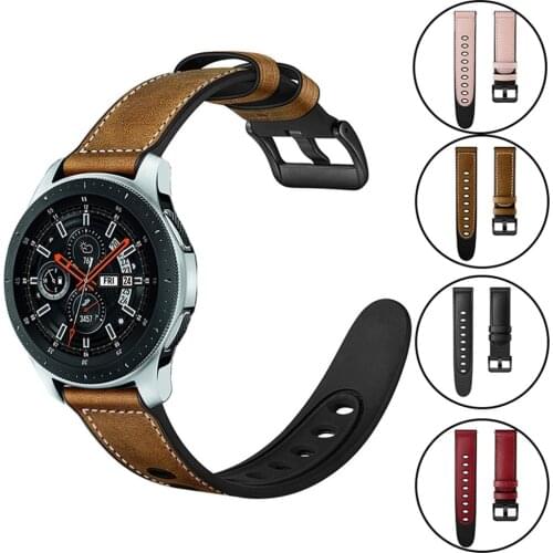 Genuine Leather Strap for Samsung Galaxy Watch 3 41/45mm Band Bracelet S3 S2 42/46mm Active 2 Gear Sport 20/22mm Belt Wristbands