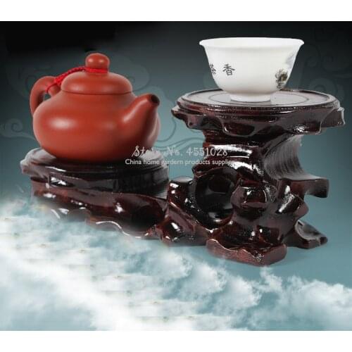 Mahogany carving stone root carving base solid wood teapot vase flower pot crafts decoration wood bracket