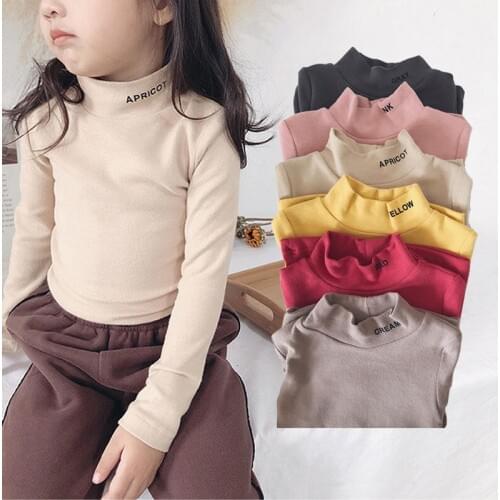 1 2 3 4 5 6 Years Toddler Girls Shirts Casual Letter Long Sleeve Shirt for Girl Cotton Baby Clothing Tops Korean Kids Clothes