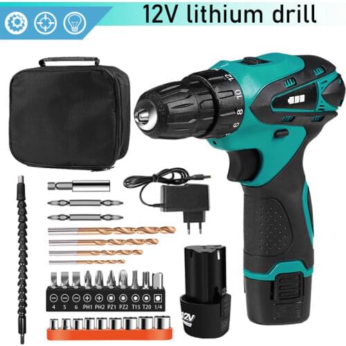 12V 1200mAh Impact Cordless Screwdriver Makita Lithium Drill Rechargeable Pistol Drill Household Power Tool with Battery