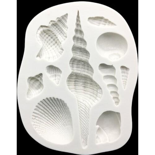 3D Silicone Conch And Shell Shapes Fondant Cake Chocolate Candy Jello Silicone Decorating Mould Tools