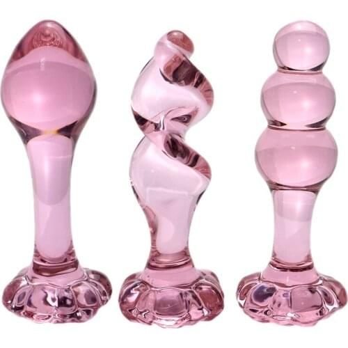 Glass Anal Plug Stick Out Anal Crystal Rod Sex Toys Anal Beads Female Masturbation