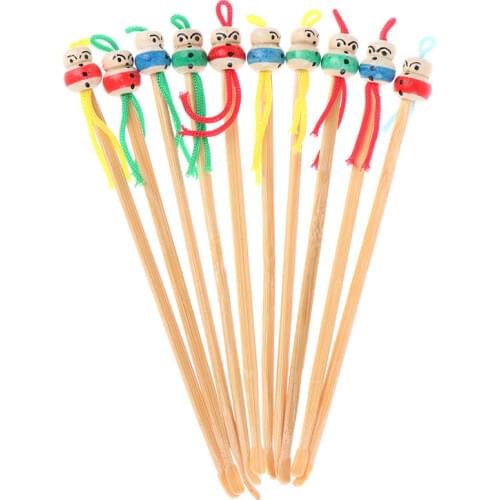 5Pcs/10pcs/lot Cartoons Cute Mini Doll Ear Picks Wood Bamboo Ear Picks Wax Remover Cleaner Ear Care Tool Random