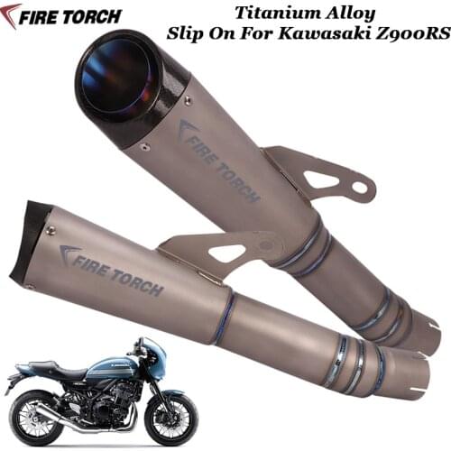 Motorcycle Exhaust System Modified Middle Link Pipe Escape moto Titanium Alloy Muffler Slip On For Kawasaki Z900RS