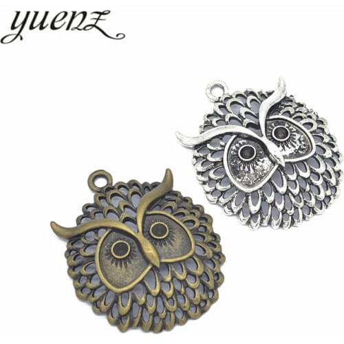 YuenZ 2pcs 2 Colors Antique bronze owl Charms Pendant for DIY Jewelry Making Necklace Earrings Bracelet Accessories D137