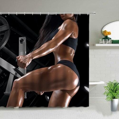 3d Printing Sexy Girl Shower Curtain Set American Woman Personality Fashion Waterproof Bathroom Decor Cloth Curtains Bath Screen