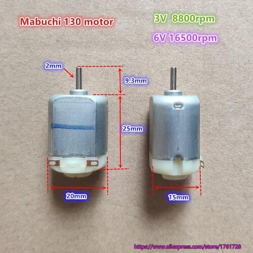 10pcs/lot, Brand new Mabuchi 3V~6V high speed 130 micro DC motor FA-130RD metal brush large torque mute toy motor