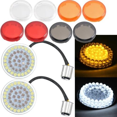 2'' Motorcycle 1157 LED Turn Signal Light & Lamp Protection Guard Cover For Harley Touring Road King Softail Dyna Sportster 883