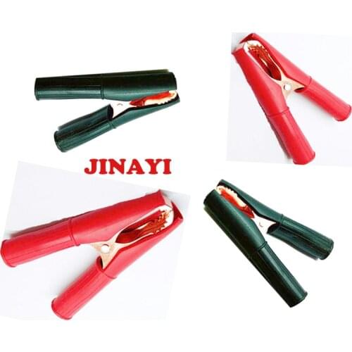 20pcs 50A Insulated Crocodile Battery Test Lead Clips Alligator Clamp 80mm Red & Black