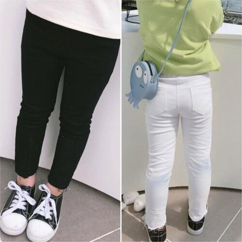 2020 Girls Pants 2 4 5 6 7 8Y Spring Autumn Fashion Elastic Long Trousers Kids Stretchy Skinny Pants Girls Slim Fit Pencil Pants