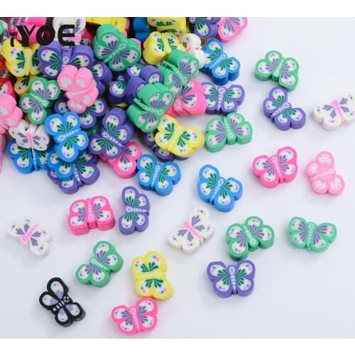 30/50/100Pcs Butterfly Shape Clay Beads Loose Spacer Polymer Clay Beads for Jewelry Making Diy Bracelet Necklace Accessories