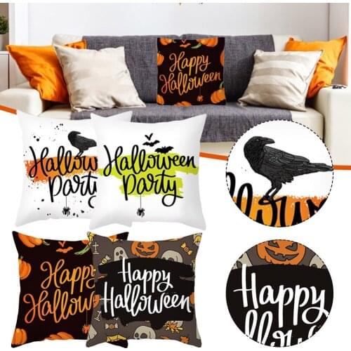 4pcs Halloween Pillow Cover Pumpkin Ghost Cushion Cover Durable And Comfortable Soft Decoration Cover For Sofa Car Coffee Shop