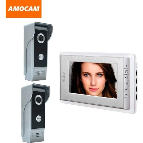 7 Inch Video Intercom Video Door Phone System waterproof night vision Camera Video Doorbell visual Intercom 2-Alloy Camera