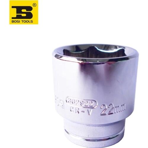 BOSI 3/8" drive metric 22mm six-point socket Cr-v steel