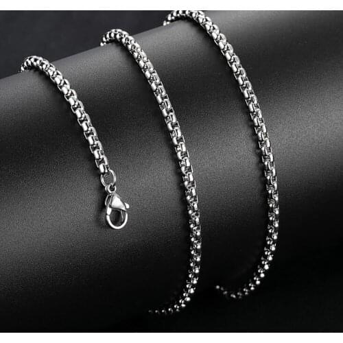 Stainless Steel 2.5mm Tickness Gold Silver Black Color 60cm Length Rolo Chain Wholesale Sale Best Price For Him