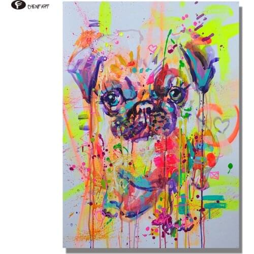 CHENFART Wall Art Canvas Prints Classical Cute dog Animal Canvas Paintings for Bedroom with no Frame