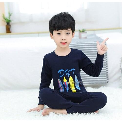 Kids Pajamas Children Sleepwear Baby Set Boy Cute Home Costume Pyjamas Pijama Cotton Dinosaur Nightwear Boys Clothes For 6 8 10Y