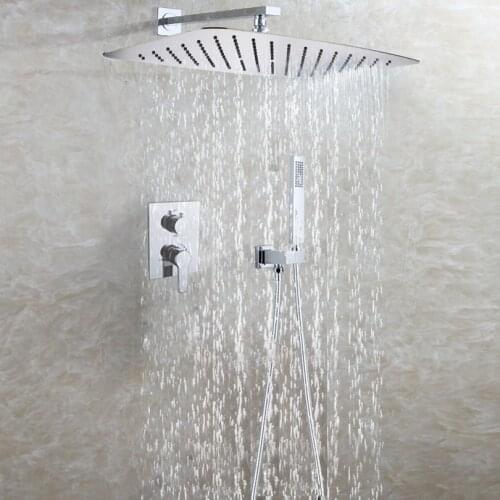 DULABRAHE Bath & Shower Faucet Set 55X35 CM Contemporary Ultra-thin Rain Shower Head Thermostatic Hot And Cold Shower Valve