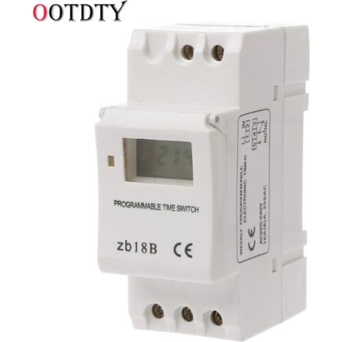 OOTDTY Microcomputer Electronic Weekly Programmable Digital TIMER SWITCH Time Relay Control 220V AC 16A Din Rail Mount