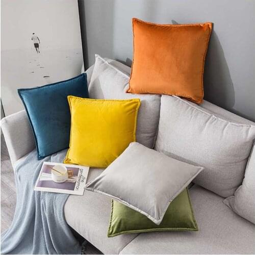 European Style Cushion for Office Car Travel Sofa Cushions Yellow Orange Blue Grey Green Office Waist Pillow