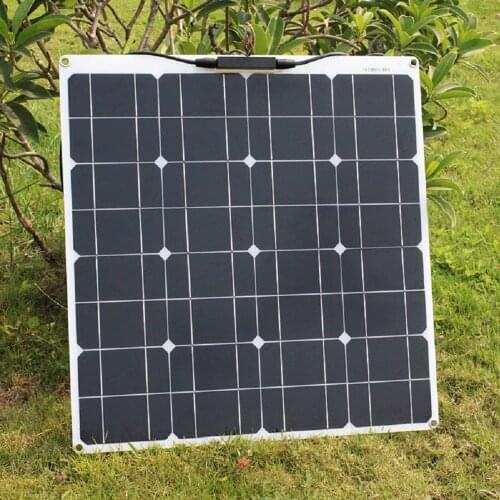 Flexible solar panel 50w 16v high efficiency lightweight 100w panels solar for boats caravans RV 12v battery