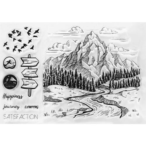 Mountains Silicone Clear Seal Stamp DIY Scrapbooking Embossing Photo Album Decor