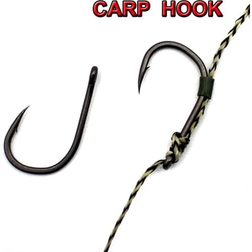 25PCS Carp Hooks Wide Gape Barbed Hook for Carp Fishing Needle Sharp Curve Carp Fishing Hooks Matt Black Pop up Boilies Europe