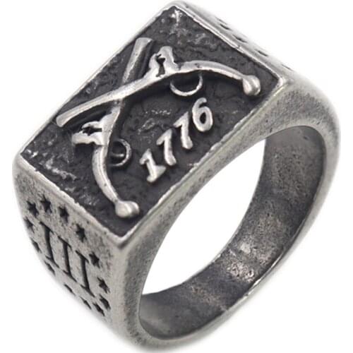 Mens Double Gun Design Ring Powerful and Fun Roar Stainless Steel Great Jewelry