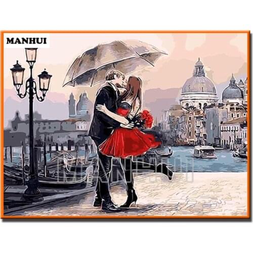 New 3D DIY Diamond Painting Street couple Cross Stitch Crystal Needlework Diamond Embroidery Full Mosaic Decorative MH368