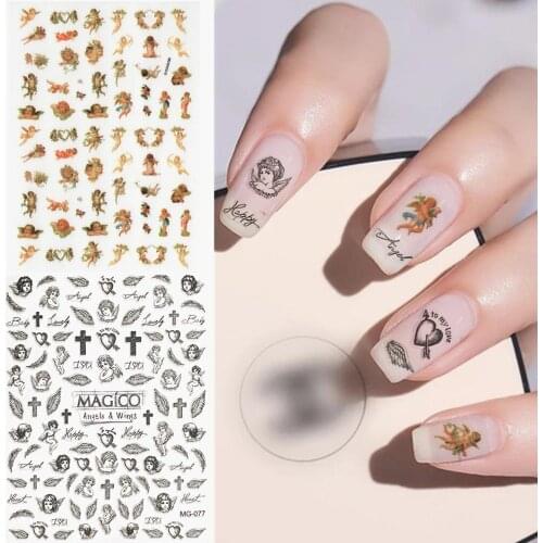 Newest MG191010-15 angel 3d nail art sticker nail decal stamping export japan designs rhinestones decorations