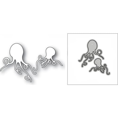 New Duo Curious Octopus Animal 2020 Metal Cutting Dies for DIY Scrapbooking Decorative and Card Making Embossing Craft No Stamps