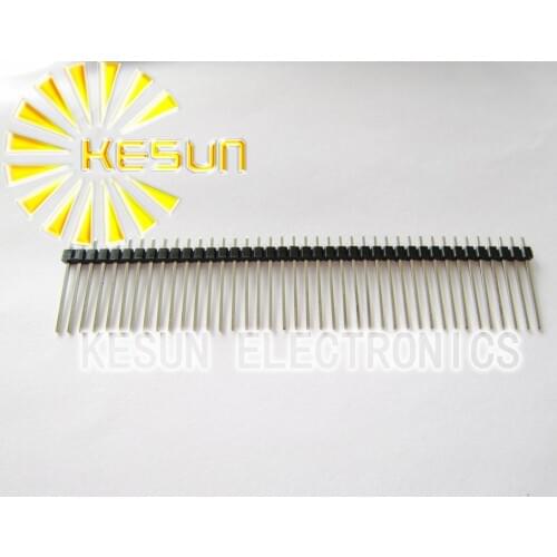 200pcs/lot 21MM Height 2.54mm Single Row Male 1X40 Copper Pin Header Strip Good quality