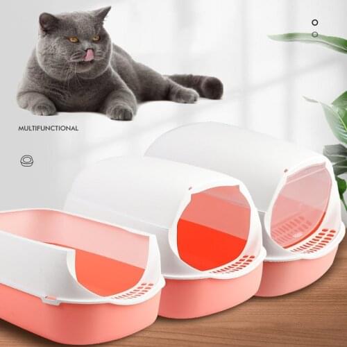 Pet Deodorant Litter Box Cat Fully closed Sandbox Pet Kitten Plastic Clean Basin Bedpan Indoor Puppy Kitten Anti Splash Toilet