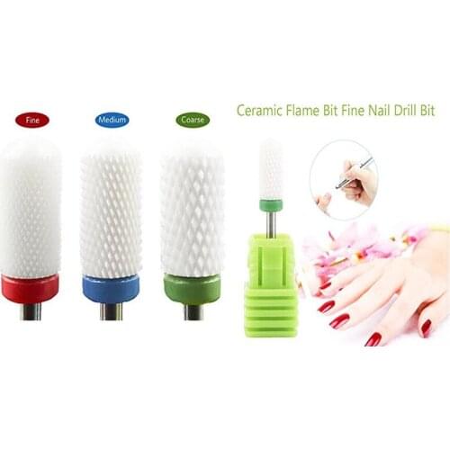 1X(Ceramic Nail Drill Bit Shank Pedicure Rotary File Tool,BT001-F S4V5)V02 Ceramic Nail Drill Bit Rotate Burr Milling Cutter Bit