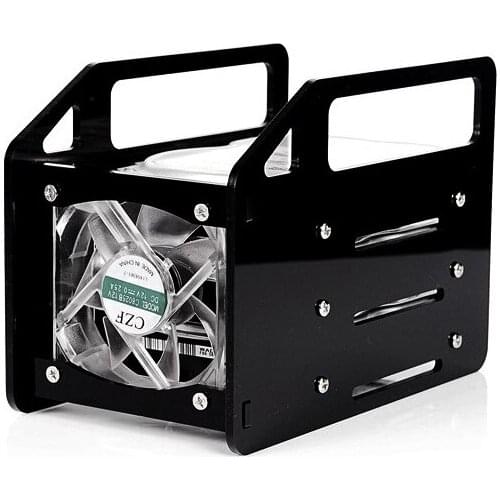 QDIY locomotive diy hard disk rack 3.5 hard disk box mobile hard disk box DIY3.5 hard disk cage box transparent hard disk