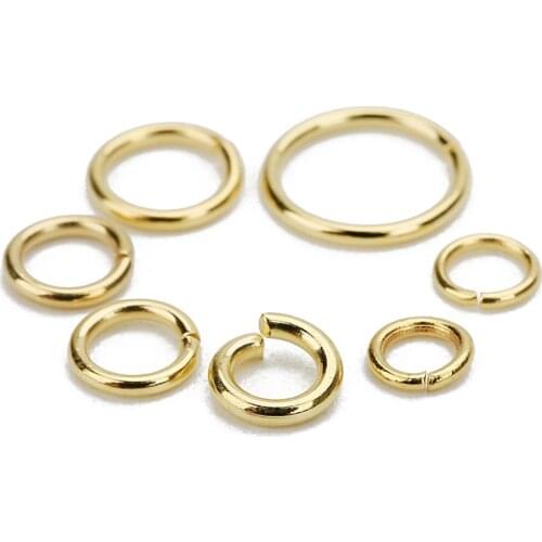 100pcs Gold 3-10mm Stainless Steel Open Jump Rings Split Rings Link Loop For DIY Jewelry Making Findings Connector Wholesale