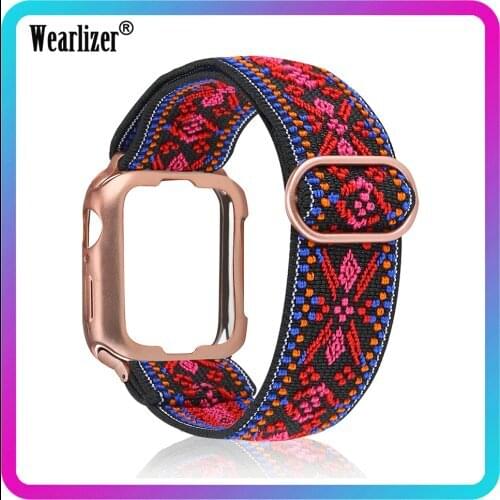 Elastic Strap for Apple Watch SE Scrunchie Adjustment Band 38mm 40mm 42mm 44mm Nylon Loop Watch Band for iwatch Series 6 5 4 3 2