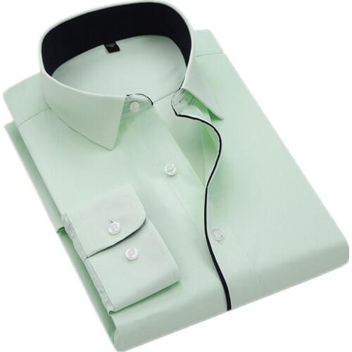 Smart Casual Mens Long Sleeved Shirt Slim Fit Design Style Male Social Business Dress Shirts High Quality Clothing