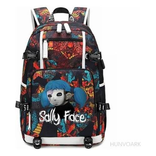 18 Inch Sally Face Backpack Women Men Daily Travel Back Pack Boys/Girls Laptop Backpack Teenagers Student School Bags Casual Bag
