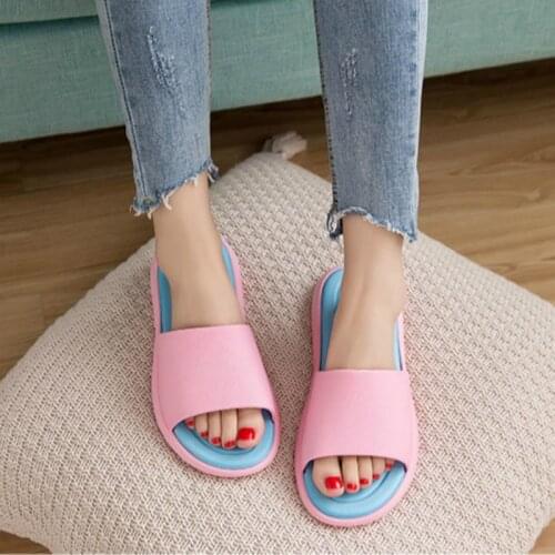 2019 new sandals and slippers womens home bath bathroom thick soft bottom non-slip indoor and outdoor home lovers slippers