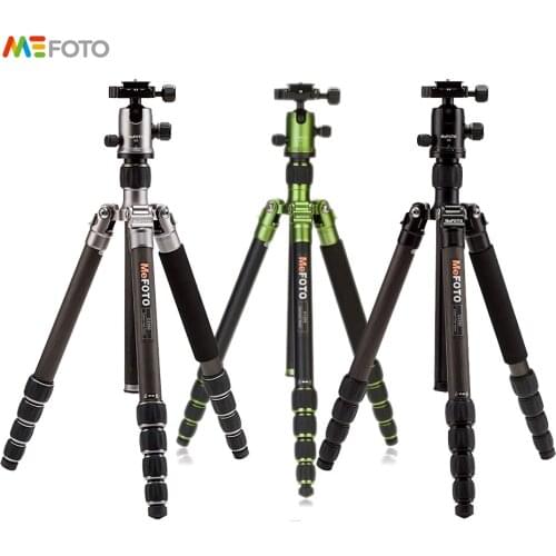 MeFOTO C1350Q1 Tripod Carbon Fiber Tripods Camera Stands Portable Monopod Q1 Ball Head 5 Section Carry Bag Max Loading 8kg